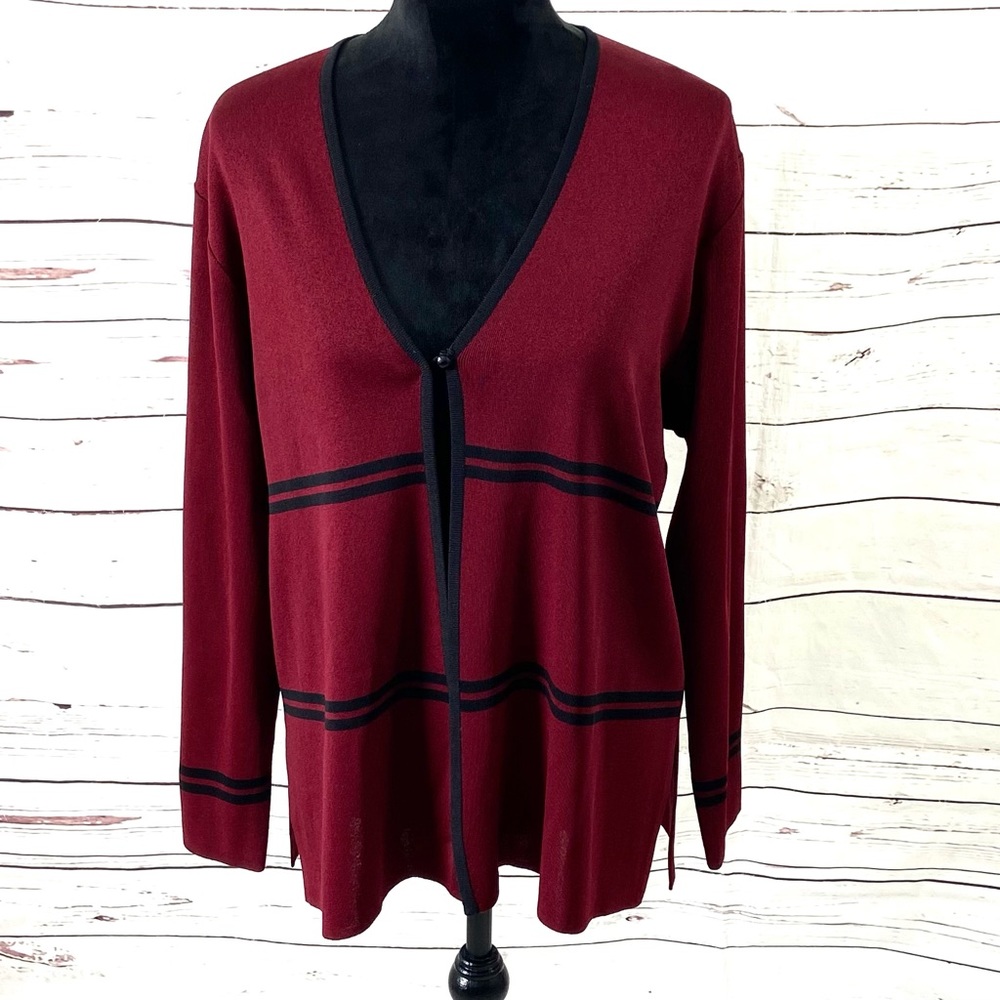 White House Black Market‎ Cardigan Size L Gray Sequins Open Long Sleeves